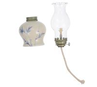 IMIKEYA Lampe à Pétrole Vintage Céramique Et Verre Lampe à Huile Portable pour Décoration Intérieure Et Extérieure Idéale pour Halloween Et Noël