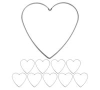 IMIKEYA Lot de 10 anneaux en métal en forme de cœur pour loisirs créatifs, attrape-rêves, couronnes florales, macramé, décorations de mariage et art mural, créoles polyvalentes en métal