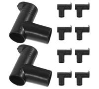 IMIKEYA Lot de 10 Connecteurs d'angle Droit 90° en Plastique Noir pour Tringles à Vêtements Embouts de Rail d'Extrémité Compatibles Portant Simple et Double Accessoires pour Séchoir à