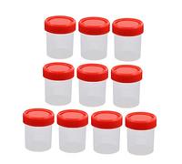 IMIKEYA Lot de 10 Gobelets à Urine de 60Ml Bouchon Vis Récipients Étanches pour Prélèvement d'Échantillons d'Urine Matières Fécales Conteneurs de Collecte Sécurisés en Plastique