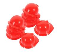 IMIKEYA Lot de 10 Mini Casques de Chantier Rouges en Plastique, Chapeaux Décoratifs pour Poupées et Accessoires Loisirs Créatifs, Petits Casques de Sécurité pour Jeux et Décoration