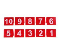 IMIKEYA Lot de 10 Numéros de Table Acrylique 5,5 X 6,3 Cm Recto Verso Rouge Blanc, Numéros 1-10, Panneau de Table Restaurant Mariage Banquet, Marque-places Durables et Lisibles