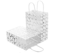 IMIKEYA Lot de 10 Paquet à Main en Papier Kraft à Pois Argentés Dimensions 15X8X205 CM Pochette Souvenir Fond Carré pour Emballage Pâtisseries et Présents Paquet Présent Décoratif