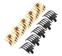 IMIKEYA Lot de 10 Pinces à Griffes Noires et Couleur Écaille Grandes Tailles Cinq Dents Accessoires Coiffure pour Femmes et Filles Maintien Cheveux Longs et Courts Usage Quotidien et