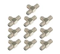 IMIKEYA Lot de 10 Répartiteurs Coaxiaux Femelles de Type F à 3 Voies en Alliage de Zinc Nickelé Connecteurs F Femelle pour Câble TV Extension Antenne Signal Amélioré Usage Télévision