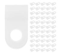 IMIKEYA Lot de 100 Clips de Câble en PVC Blanc pour Guirlande Lumineuse Fixation Murale pour Cordons Diamètre 3/16 Pouce Supports de Câbles Extérieurs pour Organisation des Fils