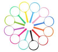 IMIKEYA Lot de 12 Mini Loupes de Poche Colorées 6 CM en Plastique Robuste Grossissement 3X Loupe Éducative pour Garçon et Filles Outil d'Exploration en Plein Air et Cours de Sciences