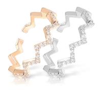 IMIKEYA Lot de 2 Bagues Ouvertes Ondulées Femme, Anneaux Réglables en Argenté 925 Sterling et Doré, Bijoux Vagues pour Empilage, Présent pour Soirée et Usage Quotidien