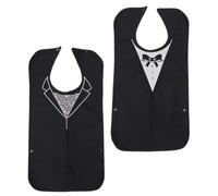 IMIKEYA Lot de 2 Bavoirs pour Adultes en Tissu Imperméable Taille Moyenne Pliables Poche Protection Repas pour Personnes Âgées Bavoirs Portables et Ajustables Usage Quotidien et