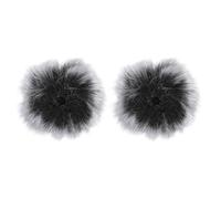IMIKEYA Lot de 2 Bonnettes pour Microphone en Peluche Imitation, Housses Anti-vent et Anti-éclaboussures, Protection Clip-on pour Enregistrement en Extérieur