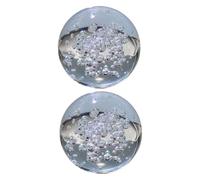 IMIKEYA Lot de 2 Boules de Verre Bullé Transparentes 50mm, Décoration Intérieure Élégante pour Maison et Bureau, Accessoires Décoratifs Lumineux et Sphères en Verre pour Créations