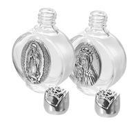 IMIKEYA Lot De 2 Bouteilles Deau Bénite en Verre Gaufré Vides Et Rechargeables Portables pour Parfum pour La Communion Léglise