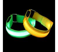 IMIKEYA Lot de 2 brassards de course à pied LED avec bracelet réglable en nylon, forte élasticité et équipement réfléchissant haute visibilité pour les activités de nuit et la sécurité de la course à