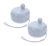 IMIKEYA Lot de 2 Brosses de Lavage de Cheveux en Silicone Bleu Clair Masseur de Cuir Chevelu avec Couvercle Amovible et Sangle Suspendre Outil Démontable pour Massage et Nettoyage