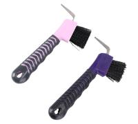 IMIKEYA Lot de 2 Brosses de Nettoyage pour Sabots de Chevaux, Cure-pied Portable en Pp et Tpe, Poils Rigides pour Éliminer Pierres et Saletés, Outil Multifonction pour Couleur Aléatoire