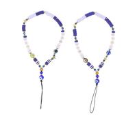 IMIKEYA Lot de 2 Chaînes de Téléphone Portable en Soft Clay, Style Bohème Ethnique Lettres Love, Accessoires Décoratifs Perles Diy, Chaîne Anti-perte Compatible la Plupart des Coques,