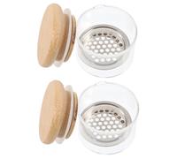 IMIKEYA Lot de 2 Coupelles en Verre pour Manucure Couvercle Séparateur en Acier Inoxydable Bol Multifonction pour Nail Art Accessoires pour Ongles en Acrylique Salon et Usage