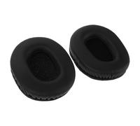 IMIKEYA Lot de 2 Coussinets D’Oreille Ovales en Mousse Protéinée Noire 100X80Mm, Housses Anti-Transpiration Universelles pour Casque Audio Circum-Auriculaire, Remplacement Confortable et