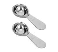 IMIKEYA Lot de 2 cuillères doseuses de 30 ml en acier inoxydable, avec manche court, idéales pour le café en poudre, le lait, le thé, le sucre, les jus et l'huile d'olive.