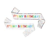 IMIKEYA Lot de 2 écharpes « C'est mon anniversaire » : accessoires de fête d'anniversaire avec bandoulière - Écharpe en satin de 82 et 80 cm pour la décoration de costumes de fête pour