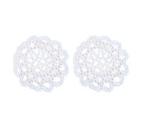 IMIKEYA Lot de 2 Filets à Chignon Élastiques Bleus Faits Main avec Perles de Cristal et Strass, Accessoires pour Cheveux de Danseuse de Ballet, Adaptés à Différents Types de Cheveux,