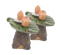 IMIKEYA Lot De 2 Micro-Paysages Décoratifs pour Jardin Féérique Maison De Poupée Bonsaï Plantes en Pot Miniature Table À Thé en Fer
