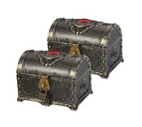 IMIKEYA Lot De 2 Mini Coffres À Trésors De Pirate Vintage Pour Garçons Et Filles
