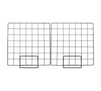 IMIKEYA Lot de 2 Panneaux Muraux à Grille Métallique 35X35 CM Base Noire Petit Format Présentoir Photo Multifonction pour Décoration Murale Affichage Bijoux et Marché Panneau de Grille