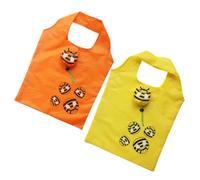 IMIKEYA Lot de 2 Paquet Fourre-Tout Réutilisables en Polyester Pliables Décoration Abeille, et Légers pour Courses et Emporter Couleur Aléatoire