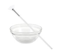 IMIKEYA Lot de 2 Pinceaux pour Masque Facial avec Bol en Verre Brosse à Poils Courts pour Soin Peau Applicateur Précis pour Masque Visage Outil Beauté Professionnel