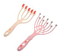 IMIKEYA Lot de 2 pinces de massage pour cuir chevelu avec 5 et 9 griffes, peigne à tête manuel pour la relaxation du cuir chevelu et la stimulation des cheveux, outil portable pour soulager le stress