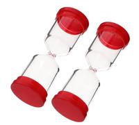 IMIKEYA Lot de 2 Sabliers Soi-Même Rechargeables 2 Couvercles Rouges Sablier de Table Vide à Remplir Minuterie Multifonction Cuisine Bureau et Loisirs Créatifs Décoration Artisanale