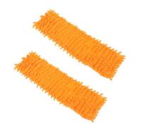 IMIKEYA Lot De 2 Serpillères De Rechange pour Balai Plat Orange, Chiffon Absorbant en Microfibre, Pratique Et Solide pour Nettoyage Sols, Fenêtres Et Coins, Accessoires Serpillière Maison