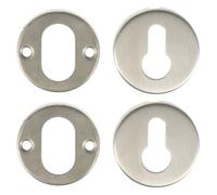 IMIKEYA Lot de 2 sets de Caches-Serrures de Porte en Acier Inoxydable Brossé Protège-Trou de Serrure Rond Accessoire pour Portes Intérieures Couverture Décorative Compatible Meubles et