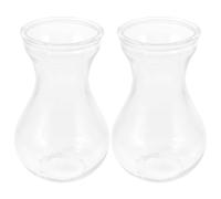 IMIKEYA Lot De 2 Vases Décoratifs en Verre Transparent Vase Soliflore Verre pour Fleurs Séchées Vase Deco pour Bureau Salon Intérieur Et Extérieur 13.00 X 9.00 X 7.00 Cm