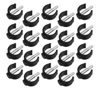IMIKEYA Lot de 20 Clips de Fixation en C Noirs pour Déambulateur et Cannes de Marche Compatibles Tubes 25/28 MM Longueur Goupille 32 MM Supports Robustes de Verrouillage pour