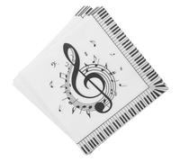 IMIKEYA Lot de 20 Serviettes de Table Jetables à Motifs de Notes de Musique Papier Résistant Format Carré Décorations Festives pour Anniversaire et Fête Musicale