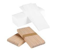 IMIKEYA Lot De 200 Bandes D'épilation Non Tissé Et Bâtons De Cire En Bois Pour Visage Et Corps, Format Standard, Utilisation Professionnelle Et Maison