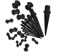 IMIKEYA Lot de 23 Écarteurs D’Oreille Noirs en Acrylique Conique