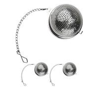IMIKEYA Lot de 3 boules à thé : boule à thé en métal, filtre en acier inoxydable pour feuilles en vrac avec chaîne, support pour sachet de pour tasse.