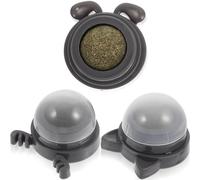 IMIKEYA Lot de 3 Boules Rotatives en Plastique en Forme de Tête d'animal pour Chat, Amusant à l'herbe à Chat Saine, Régule L'humeur et Se Fixe Porte ou Lit