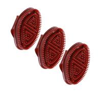 IMIKEYA Lot de 3 Brosses Multifonctions pour Cheveux et Corps en Plastique Brosse de Massage Portable Nettoyant Exfoliant pour Cuir Chevelu Couleur Rouge Foncé Stimulation Circulation