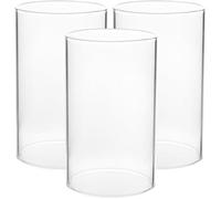 IMIKEYA Lot de 3 cache-bougies en verre transparent sans fond pour bougeoirs - Verre coupe-vent transparent pour flamme de bougie - 15 x 18 x 6 cm - Pour décoration de table et atmosphère romantique