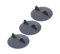 IMIKEYA Lot de 3 Couvercles de Tasse en Silicone Gris Résistant la Chaleur Oreilles de Chat, Étanches et Réutilisables, pour Mugs à Domicile, Protection Anti-poussière Pratique