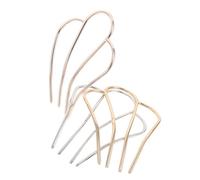 IMIKEYA Lot de 3 Épingles à Cheveux en Métal Forme U Baguettes Métalliques Latérales pour Chignon Finition Rose Doré Or et Argenté Accessoire Coiffure Français Polyvalent pour Femmes