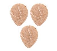 IMIKEYA Lot de 3 Éponges Exfoliantes Visage Épaisses en Noyaux de Noix Nettoyantes et Réutilisables Douces pour Peau Sensible pour Gommage Profond et Soins Quotidiens à Domicile Voyage