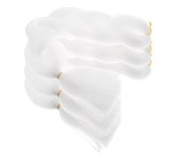 IMIKEYA Lot de 3 Extensions de Cheveux Tressés en Fibres Synthétiques Blanches Pré-Étirées Queue de Cheval Longue Kit de Tressage pour Femmes Extensions de Tresses pour Festival et