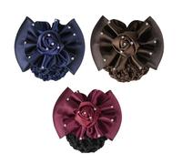 IMIKEYA Lot de 3 filets à cheveux avec nœud pour femme en polyester Motif rose café et rouge