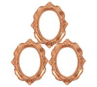 IMIKEYA Lot de 3 mini cadres vintage : mini cadres photo dorés vieillis, parfaits pour les loisirs créatifs, la présentation de bijoux, les décorations de Noël, la photographie et la décoration