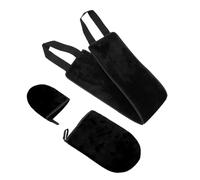 IMIKEYA Lot de 3 Moufles Noirs Applicateurs de Lotion Autobronzante en Film Pe Éponge et Flocage, Faciles à Transporter pour Appliquer Uniformément la Lotion de Bronzage Dos